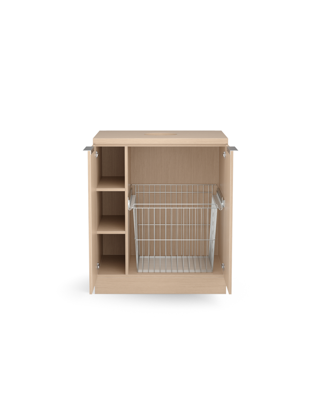 Colorbar towel basket - Washing cabinet in oak pattern - Cappuccino